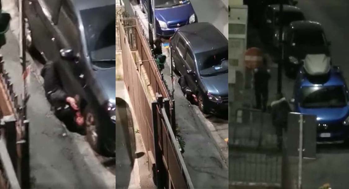 Ancora furti di ruote d’auto. Al Vomero ladro e complice messi in fuga dai residenti.Il video