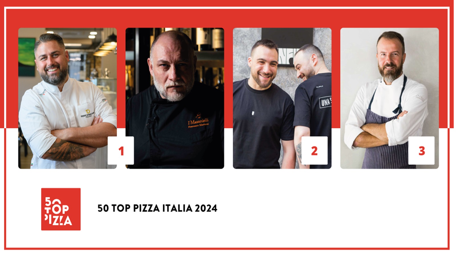 50 Top Pizza Italia 2024: primi (ex aequo) I Masanielli di Francesco Martucci e Diego Vitagliano Pizzeria