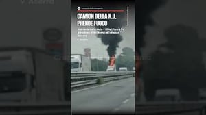 #Incedio Camion NU  prende #fuoco su #Nola - Villa Literno  direzione Villa literno altezza #Acerra