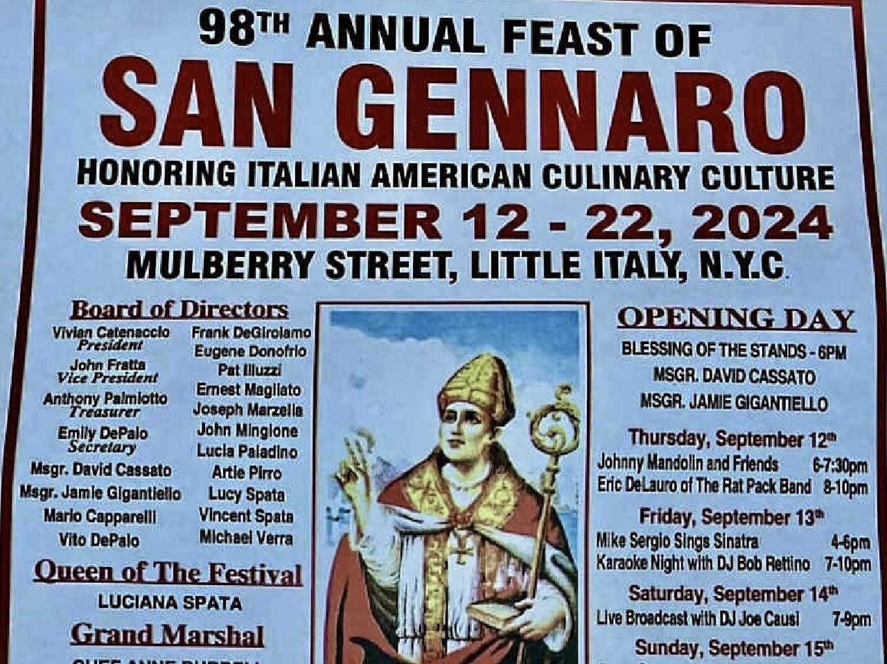 san gennaro, little italy