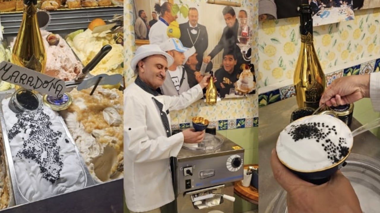 Sorrento, il pasticciere Antonio Cafiero: dedica a Maradona il gelato al caviale e champagne