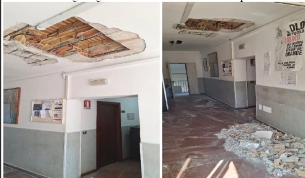 Crolla il soffitto al Commissariato di Polizia di Capri